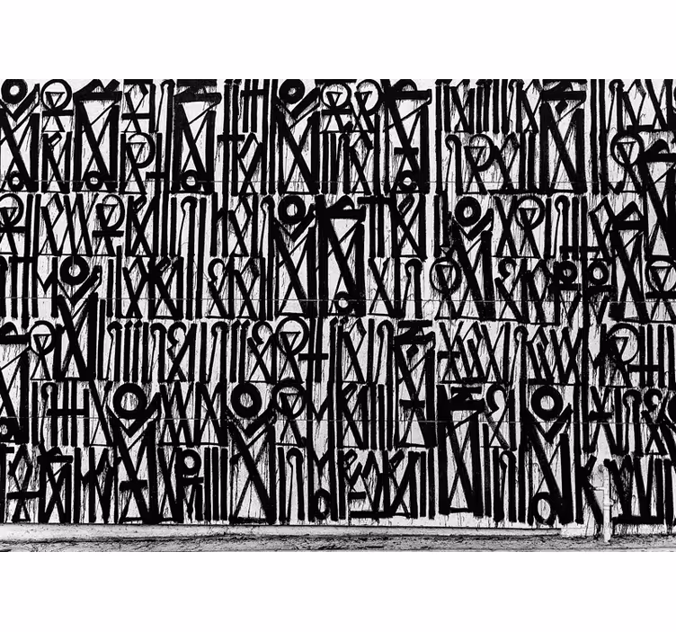 Mural graffiti patrones abstractos negros - TenVinilo