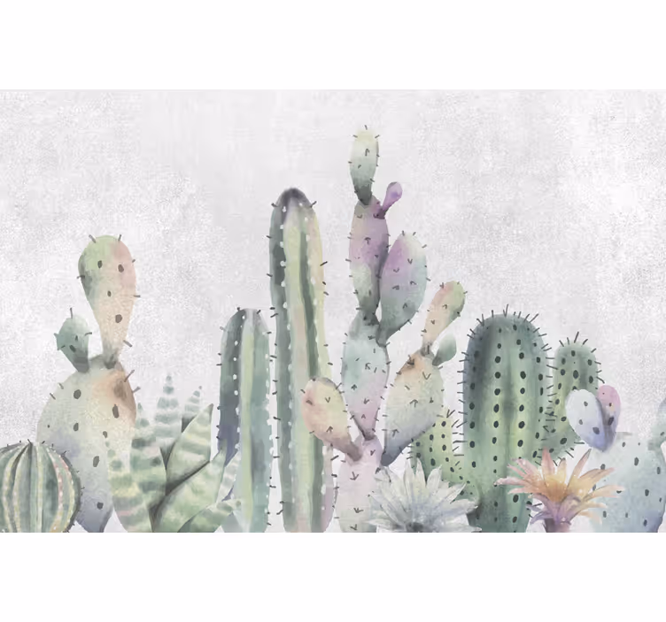 Mural de desierto pared de cactus - TenVinilo