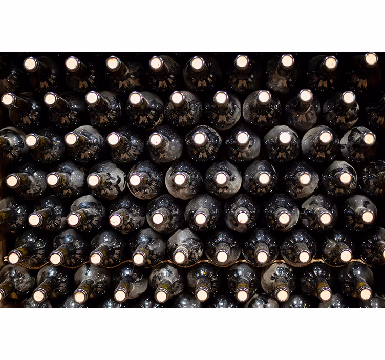 Fotomural vintage botellas en una bodega - TenVinilo