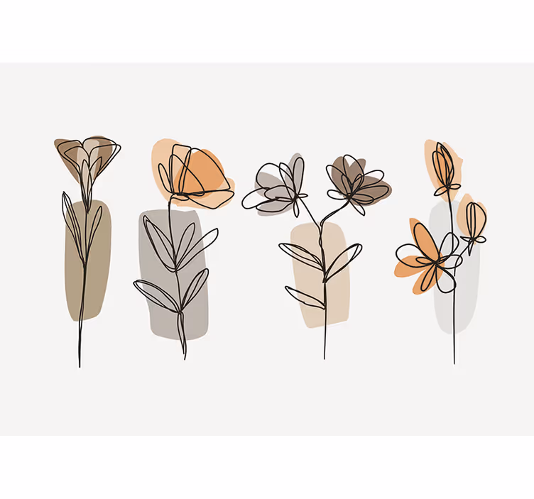 Fotomural flores estilo minimalista - TenVinilo