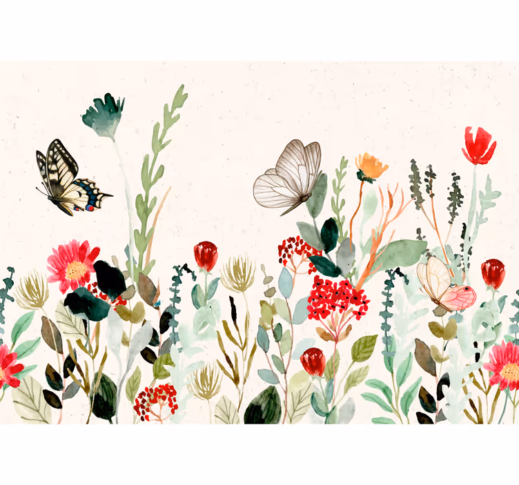 Mural para salón Gran ilustración botánica - TenVinilo