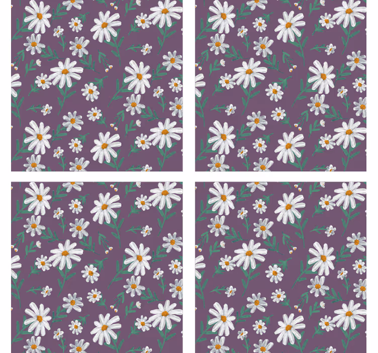 Posavasos de flores margarita morado - TenVinilo