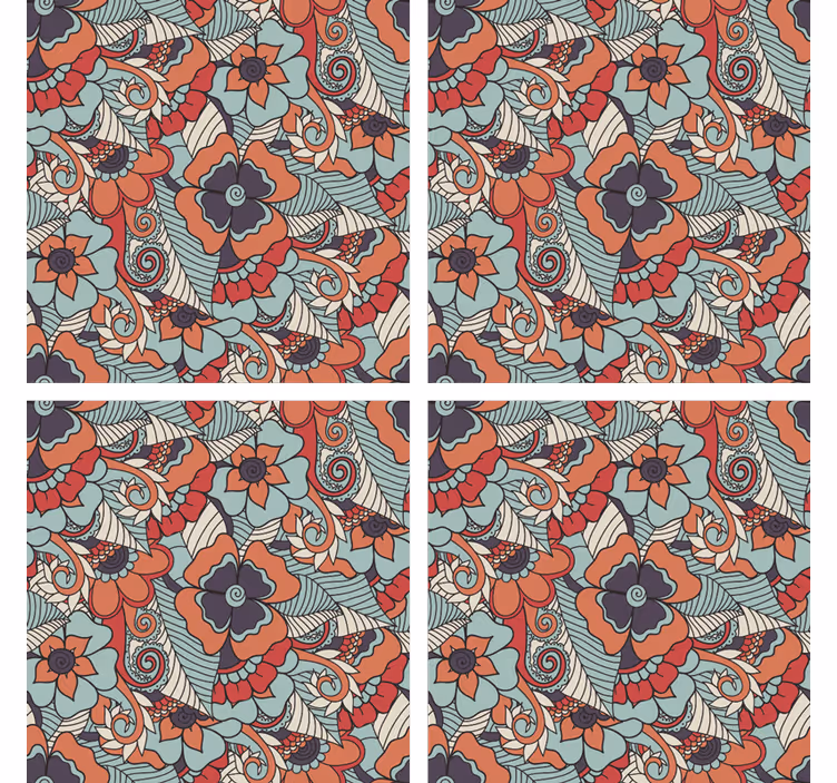 Portavasos estampado floral - TenVinilo