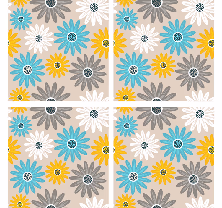 Posavasos de margaritas de colores - TenVinilo