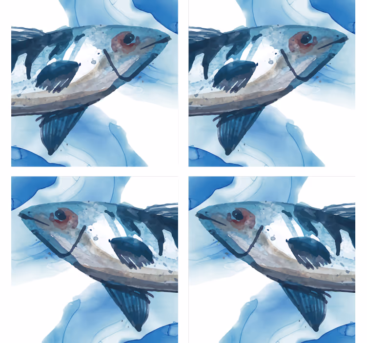 Portavasos frikis ilustración de peces en acuarela - TenVinilo