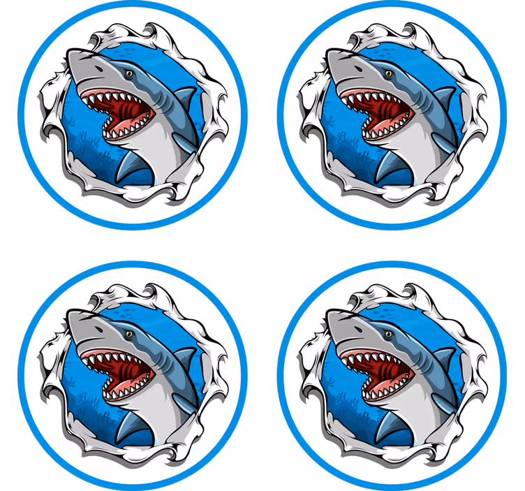 Posavasos friki de tiburones 3D - TenVinilo