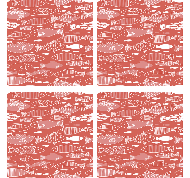 Portavasos moderno fondo de patrón de peces - TenVinilo