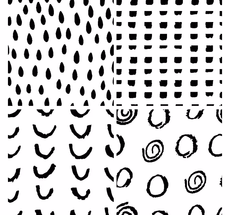 Posavasos moderno patrón blanco y negro - TenVinilo