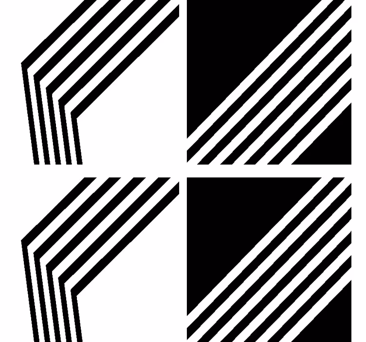 Posavasos rayas blancas y negras modernas - TenVinilo