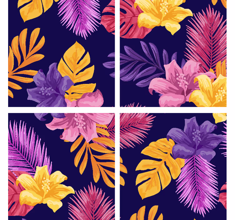 Posavasos moderno patrón tropical y colorido - TenVinilo