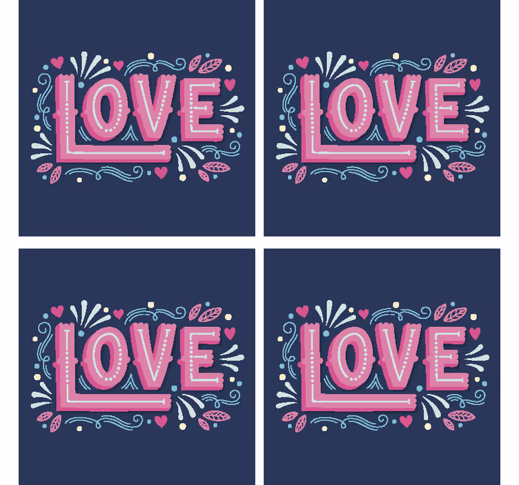 Portavasos con frases tipografía amor juguetona - TenVinilo