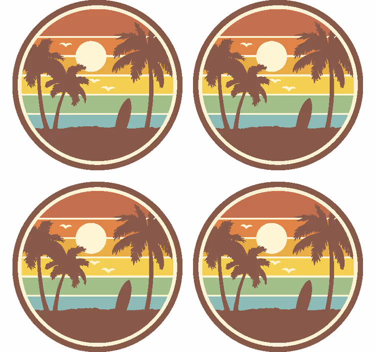 Posavasos vintage paisaje de surf  - TenVinilo