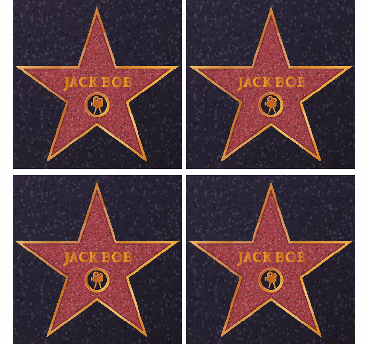 Posavasos friki estrella Hollywood con nombre - TenVinilo
