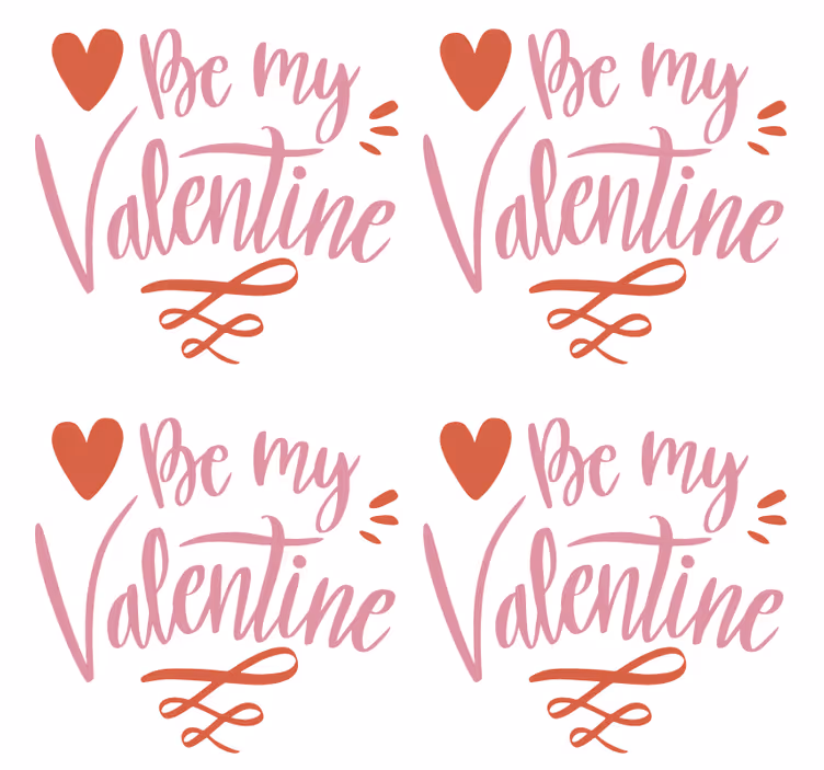 Portavasos con frases gráficos de corazón de san valentín - TenVinilo