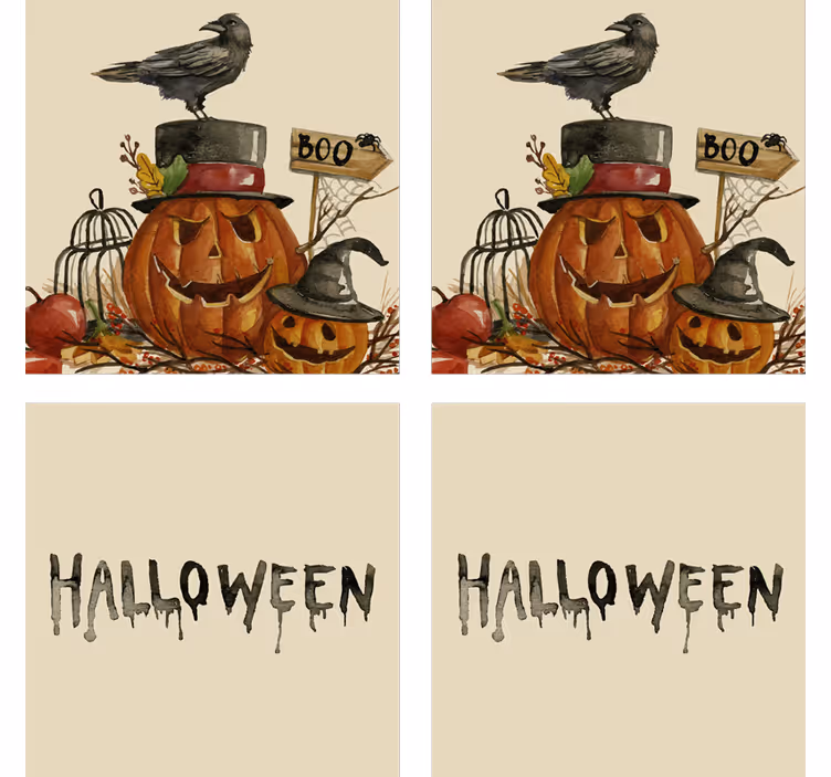 Portavasos halloween escena de calabaza y cuervo - TenVinilo