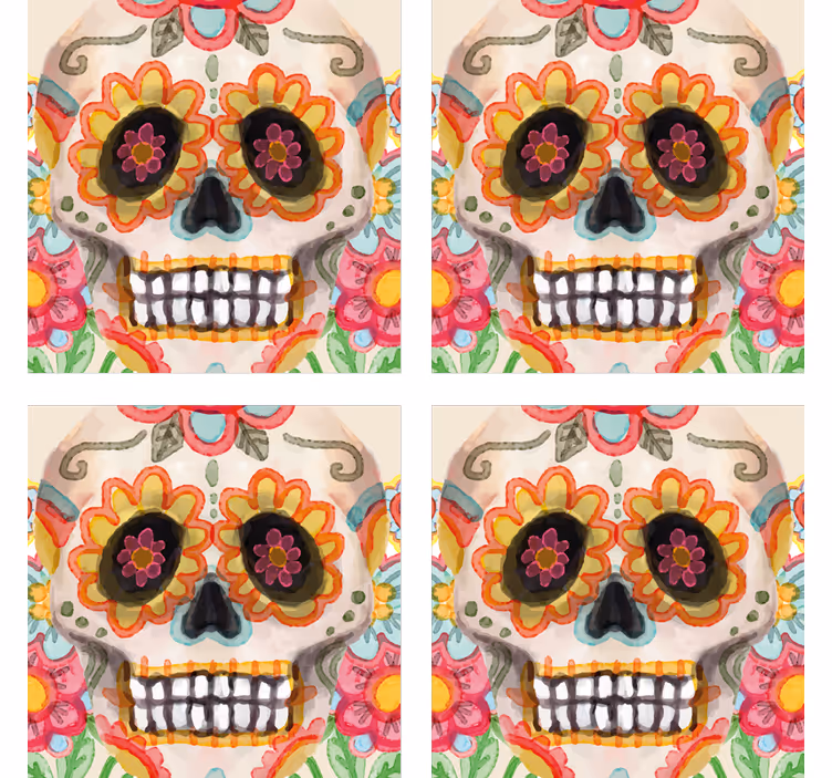 Posavasos Halloween calavera mexicana  - TenVinilo