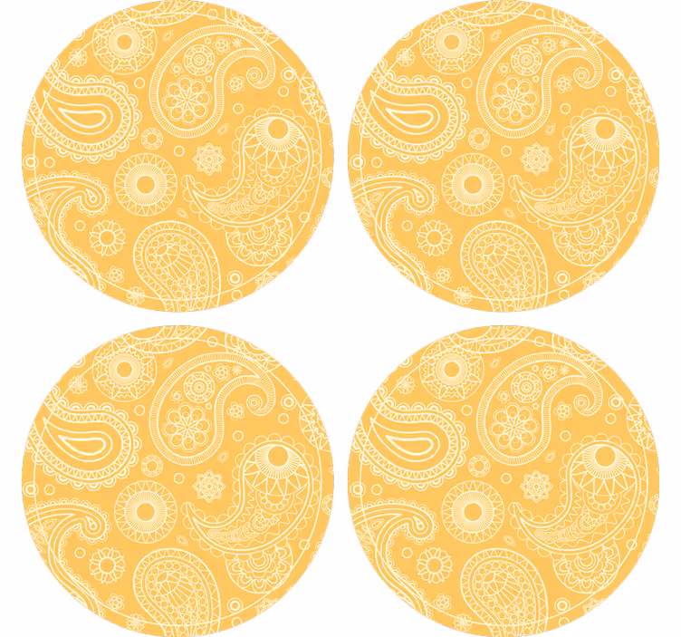 Posavasos estilo árabe paisley amarillo - TenVinilo