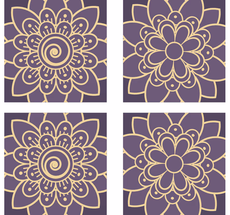 Posavasos de flores paisley elegante - TenVinilo