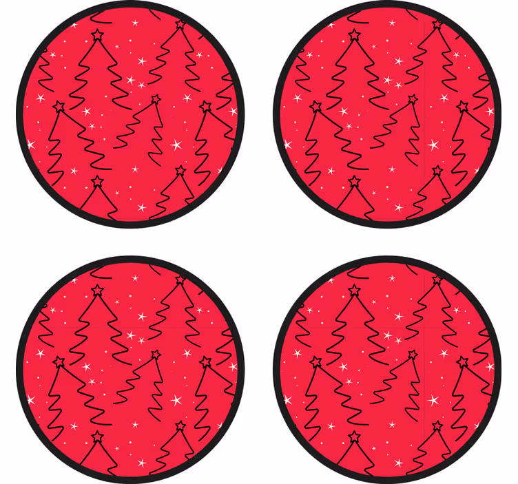 Portavasos navideño con diseño de árbol festivo - TenVinilo