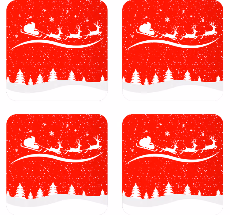 Posavasos navideño trineo Santa Claus - TenVinilo