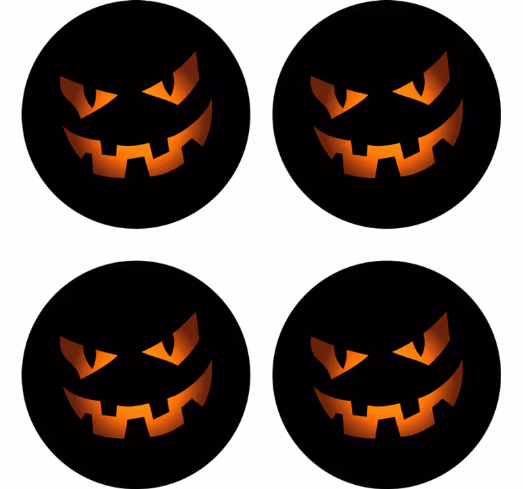 Portavasos halloween set de caras de calabaza - TenVinilo