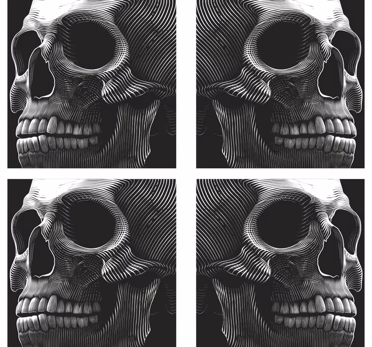 Portavasos frikis ilustración de calavera estilizada - TenVinilo