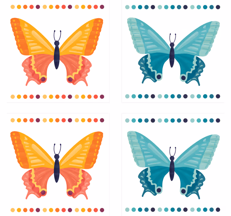 Portavasos frikis patrones de mariposas coloridas - TenVinilo