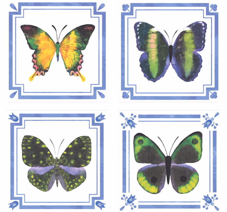 Portavasos elementos de mariposas coloridas - TenVinilo
