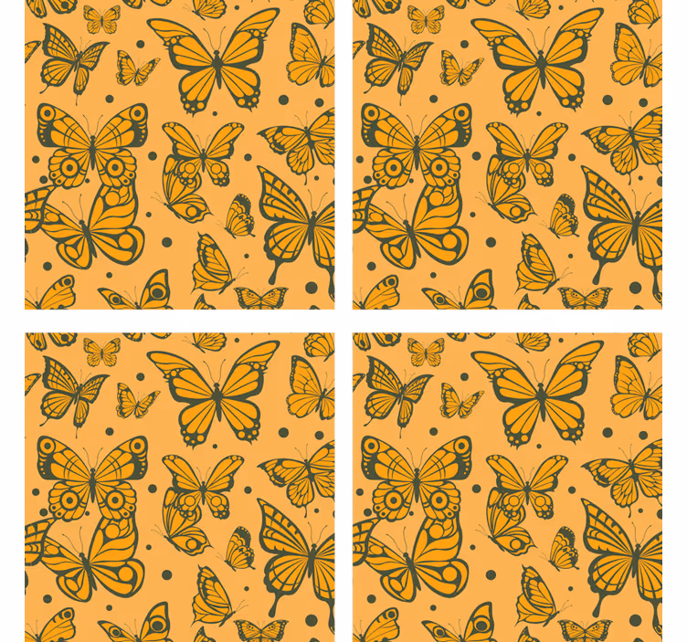 Posavasos moderno de mariposas doradas - TenVinilo