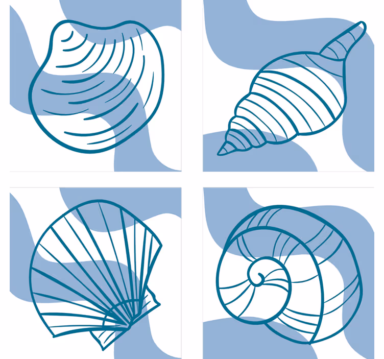 Portavasos frikis ilustraciones de conchas estilizadas - TenVinilo