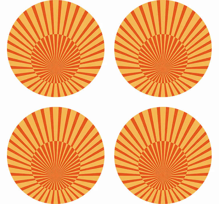 Portavasos patrón radiante de rayos de sol - TenVinilo
