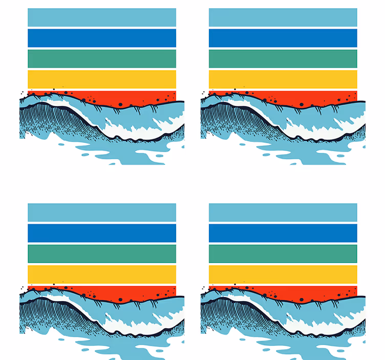 Portavasos patrón de olas coloridas - TenVinilo