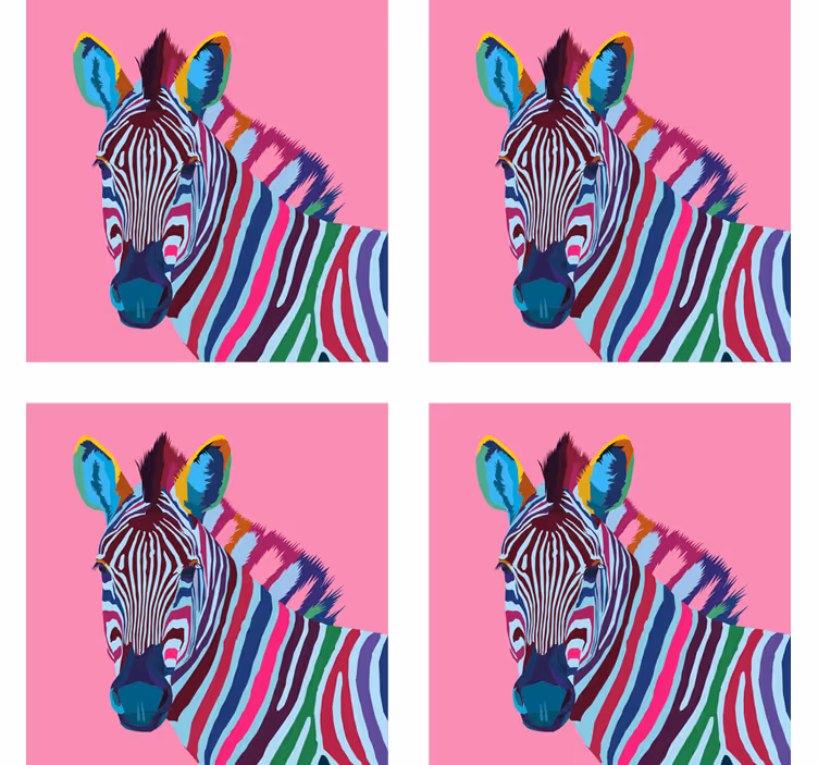Posavasos moderno pop art cebra - TenVinilo