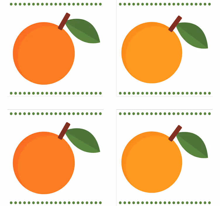 Portavasos moderno naranja con hoja - TenVinilo