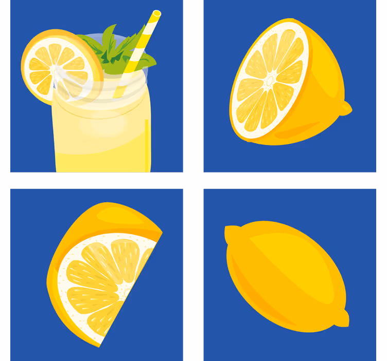 Portavasos azulejo bebida refrescante de limón - TenVinilo
