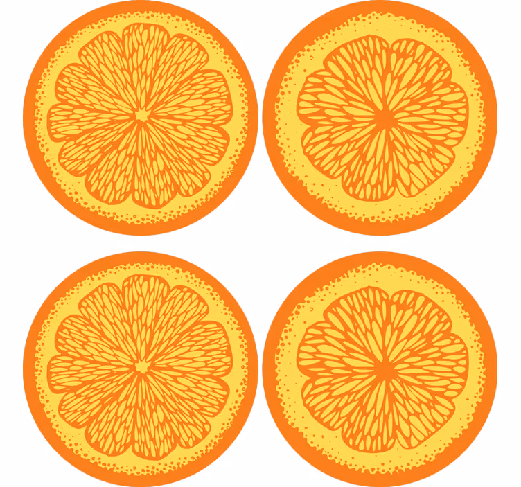 posavasos de cítricos con patrón de dibujo a mano naranja - TenVinilo