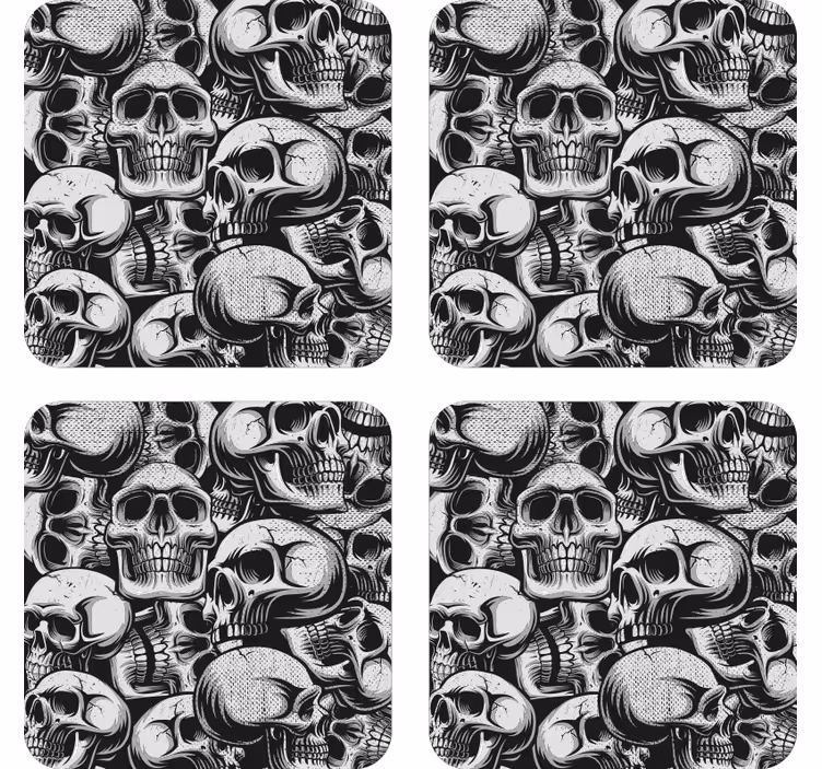 Posavasos frikis Calavera en blanco y negro - TenVinilo