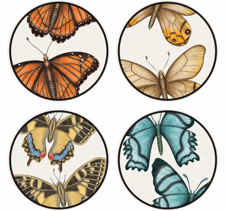 Portavasos frikis juego de mariposas coloridas - TenVinilo
