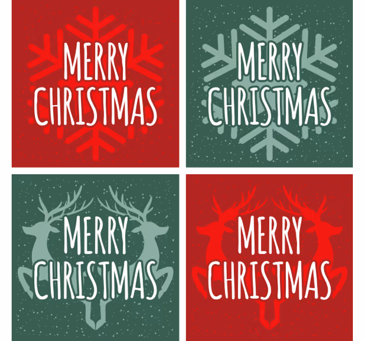 Portavasos navideño patrones verdes y rojos - TenVinilo