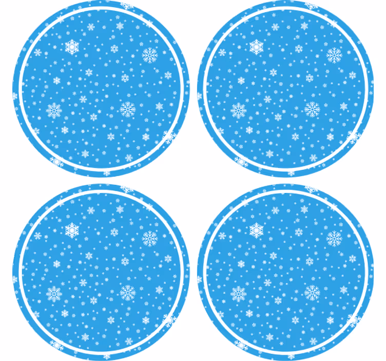 Portavasos navideño con diseño de copos de nieve - TenVinilo