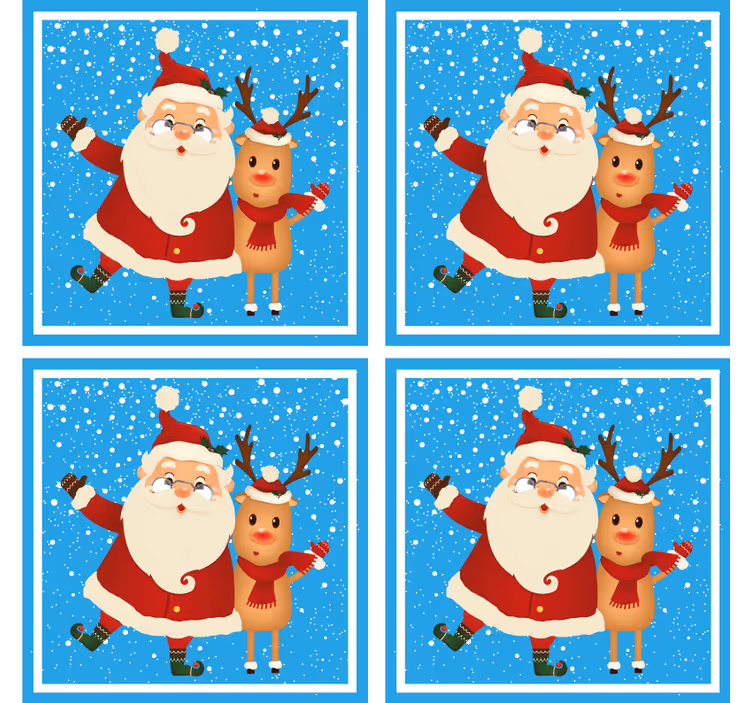 Posavasos navideño Santa klaus y reno - TenVinilo