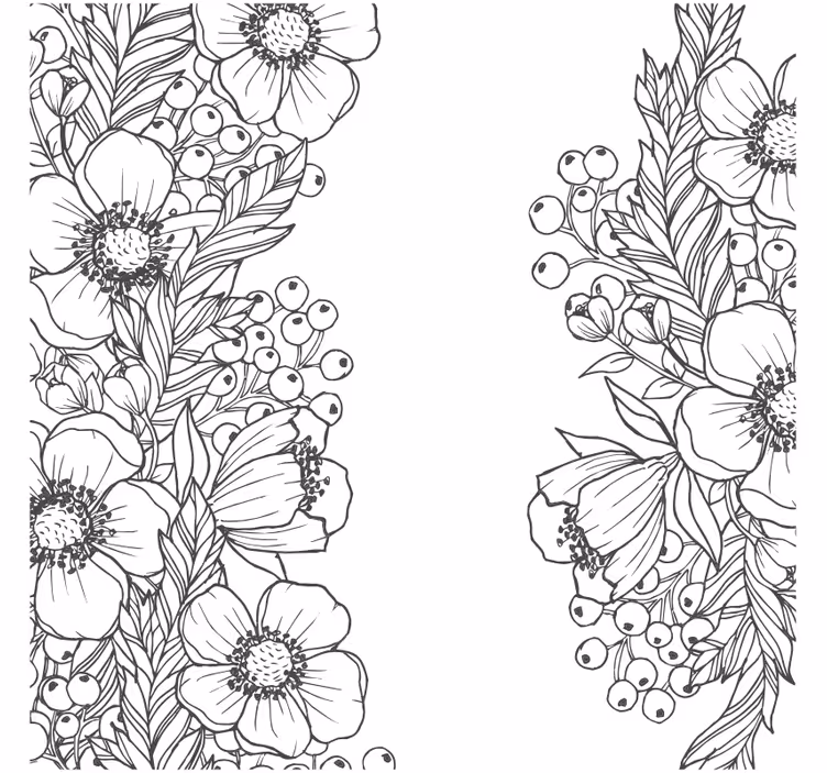 Portavasos patrones de contorno floral - TenVinilo