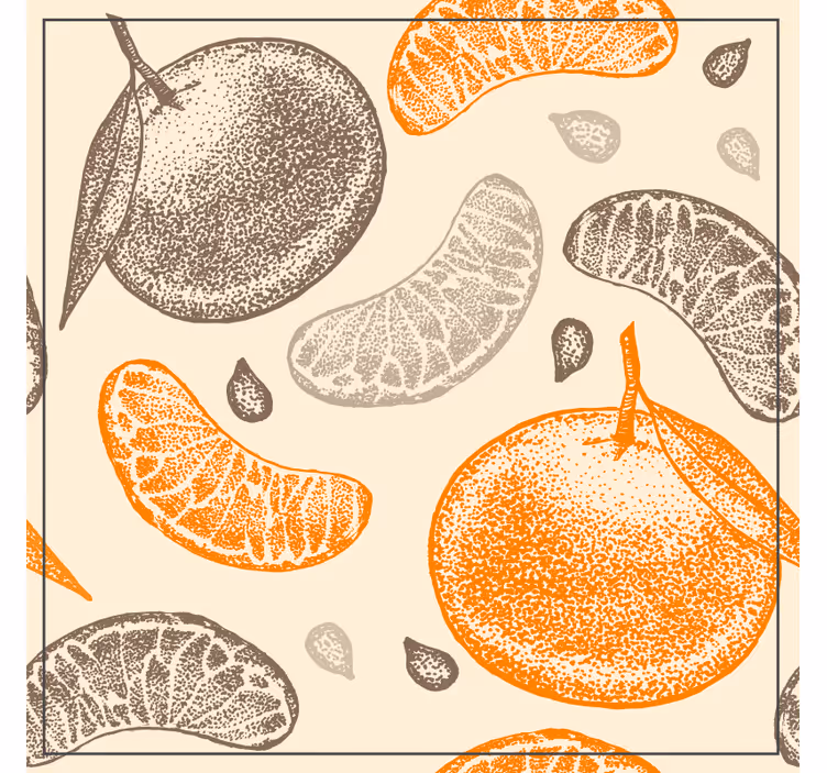 Portavasos patrón de frutas cítricas - TenVinilo
