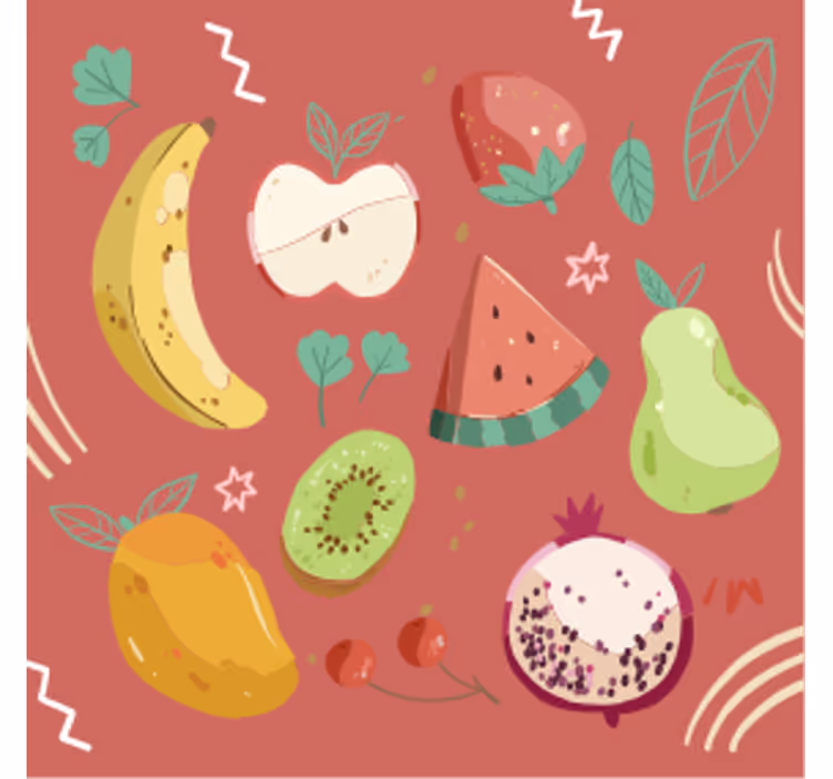Portavasos moderno arreglo de frutas colorido - TenVinilo