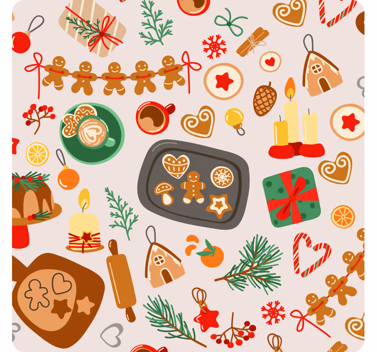 Portavasos navideño galletas de jengibre festivas - TenVinilo