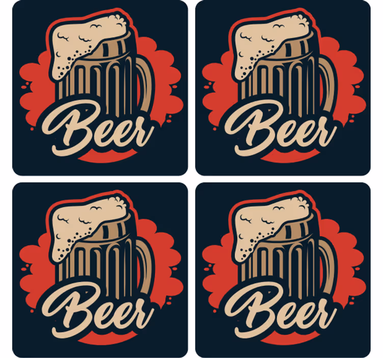 Posavasos cerveza Texto con colores - TenVinilo