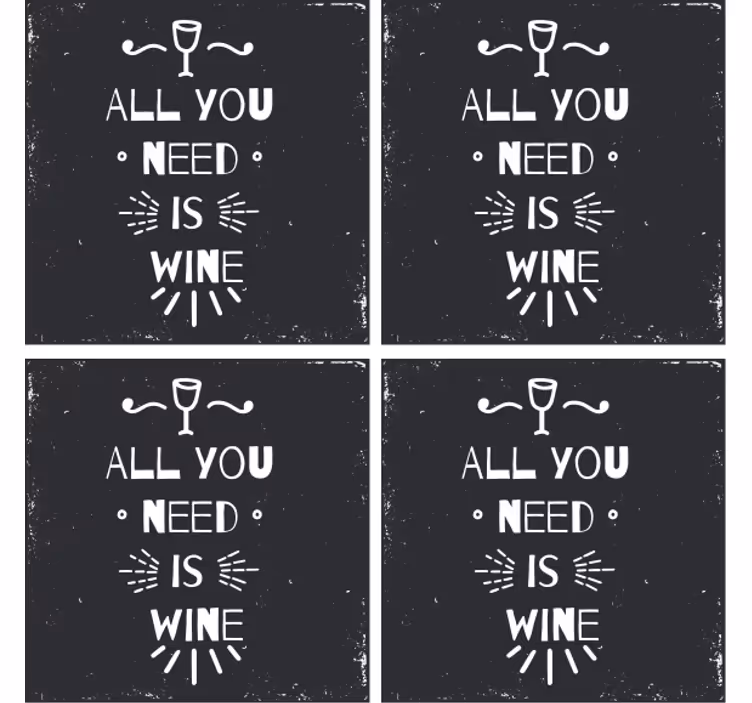 Portavasos con frases necesidad del vino - TenVinilo