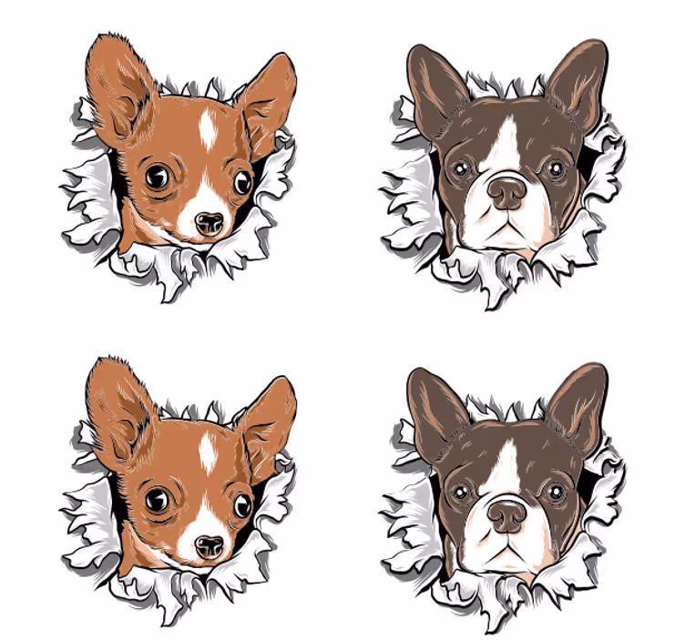 Portavasos frikis caras de chihuahua y bulldog - TenVinilo