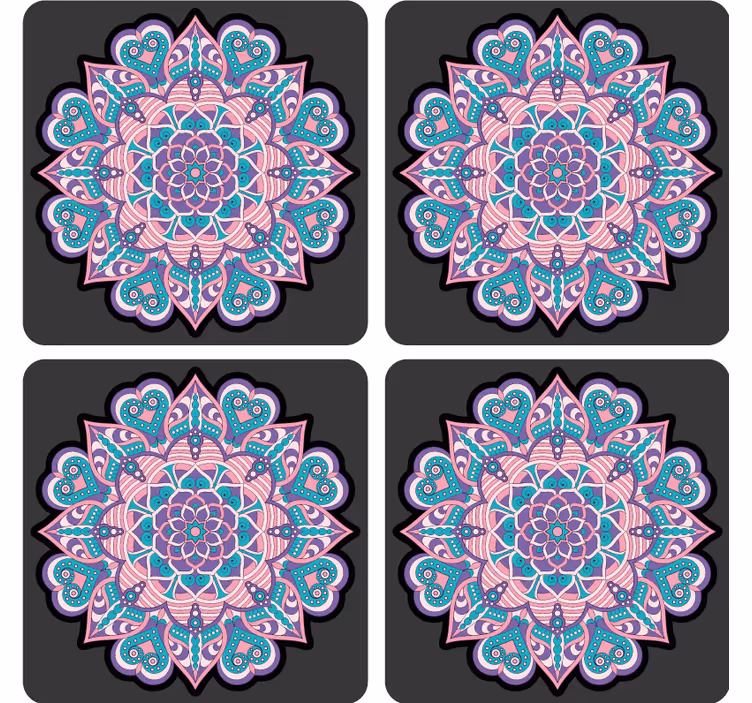 Portavasos frikis mandala de corazón colorido - TenVinilo