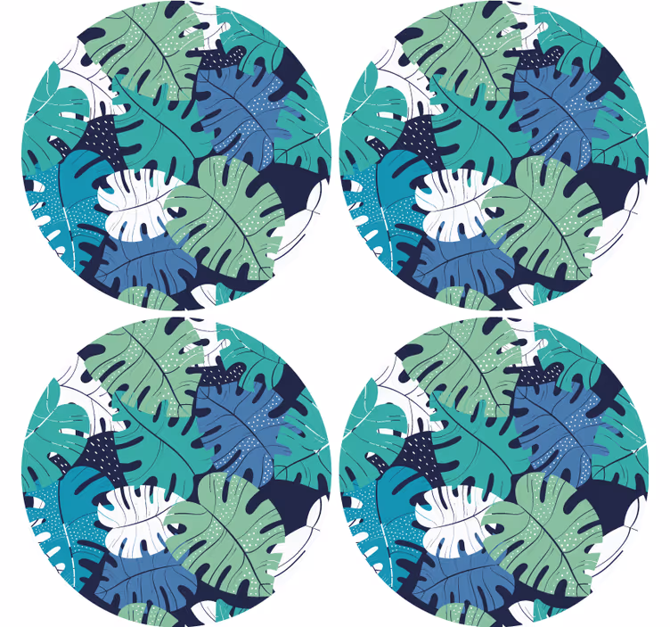 Portavasos emblema de hoja tropical - TenVinilo
